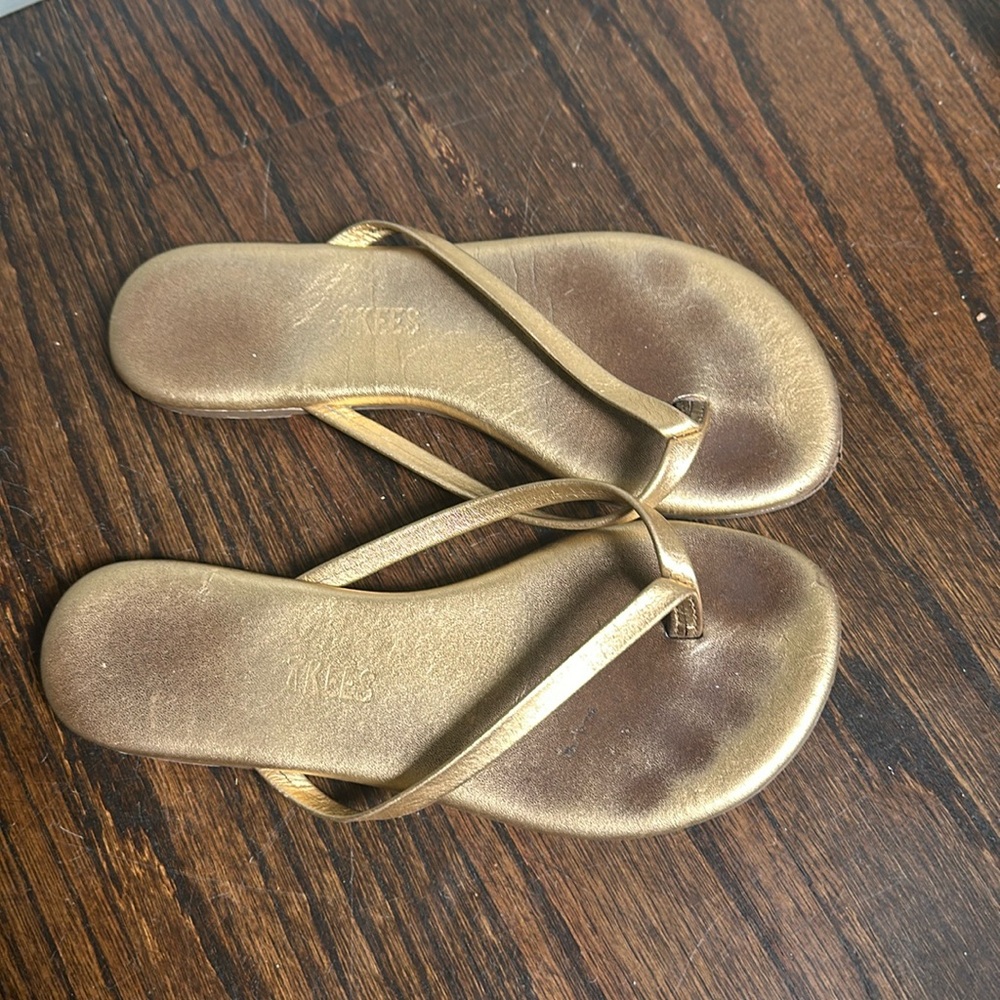 Tkees flip flops girls gold 1